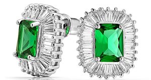 Emerald cut cz stud earrings emerald cut cz stud earrings